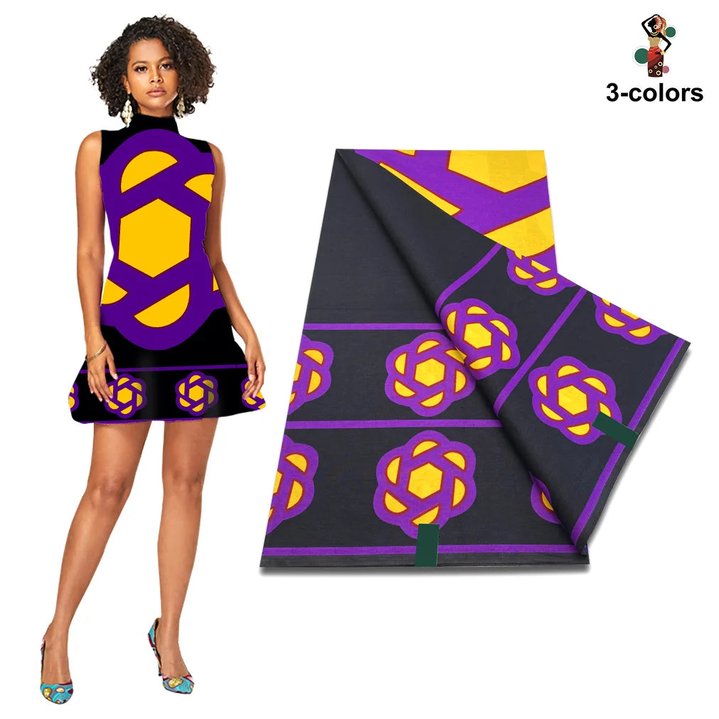 New Fashion African Wax Print Fabric 100% Cotton Ghana Nigeria Style High Quality Party Dress Real Ankara Wax Fabric Ghana