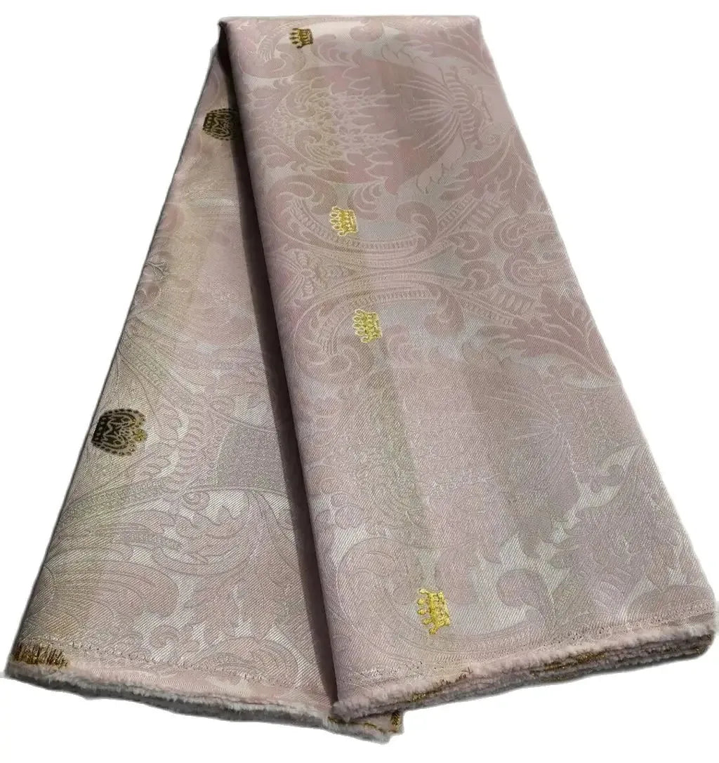 5 Yards Damask Lace Fabric Nigerian Brocade Aso Oke Materials Original Wool Damask DIY For King And Queens Clothes