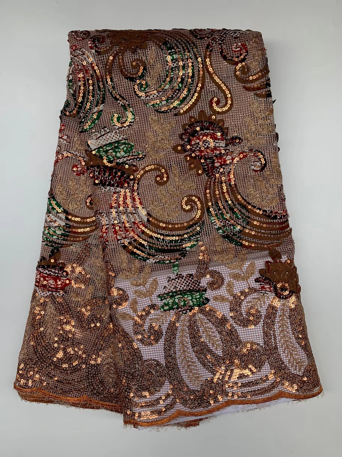 Nigerian Net Bridal Fabric Sequisn Print Ankara Crafts Lace For Evening Dress Cloth Materials