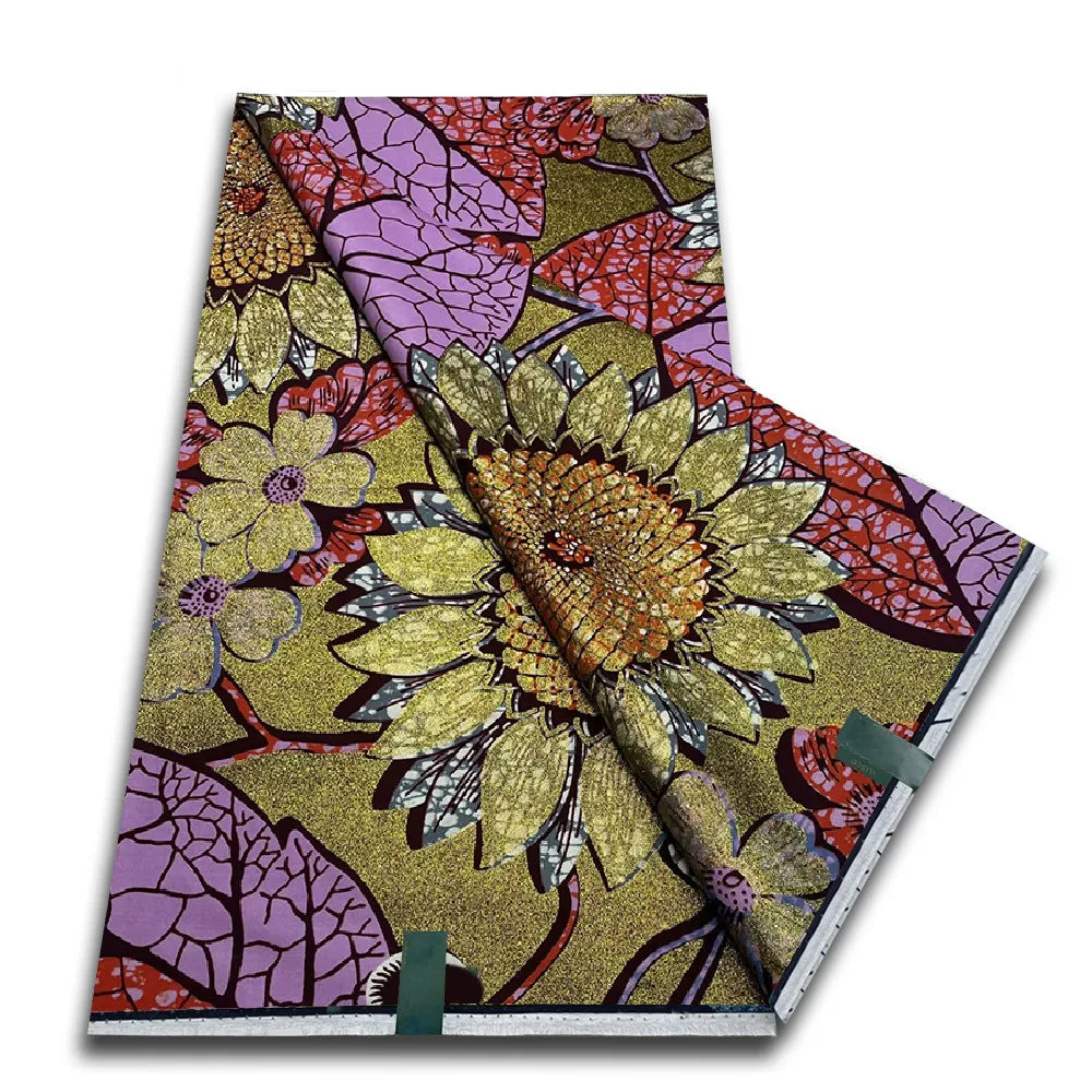 Grand Super 100% Cotton African Wax Fabric High Quality Wax Print Ankara Fabric For Sewing 6yards Women Fabric VL-40