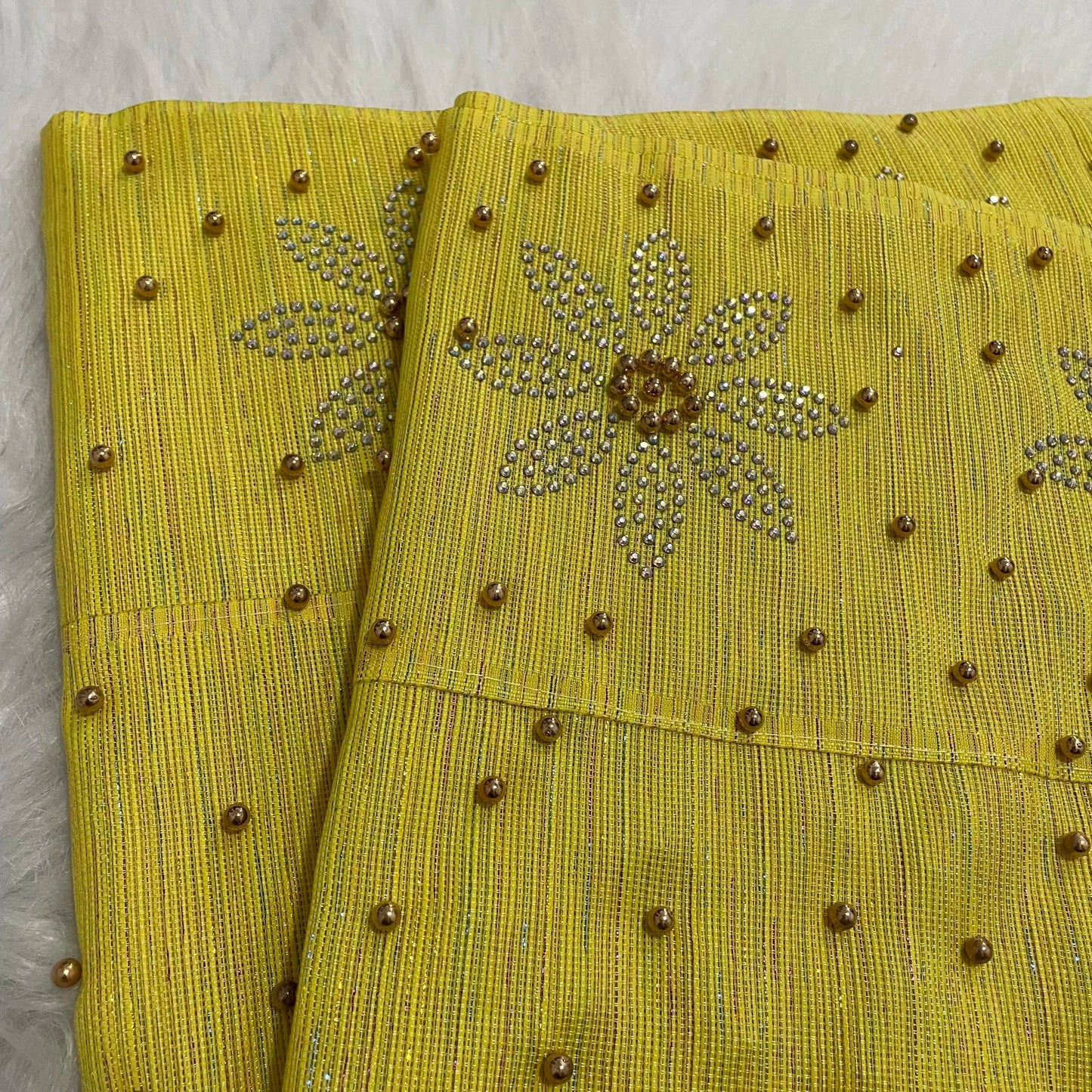New Designs Fashion Nigerian Aso Oke Gele Headtie Embroidery With Beads Stones High Quality Wraps Fabrics 2Piece/Set For Women