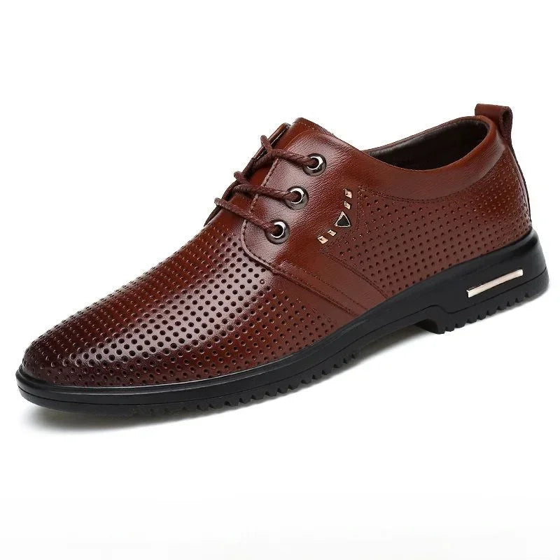 Social Shoe for Men Leather Casual Spring Autumn Lace Up Dress Shoes Man Oxfords Business Cheap Liquidation Party Trend New
