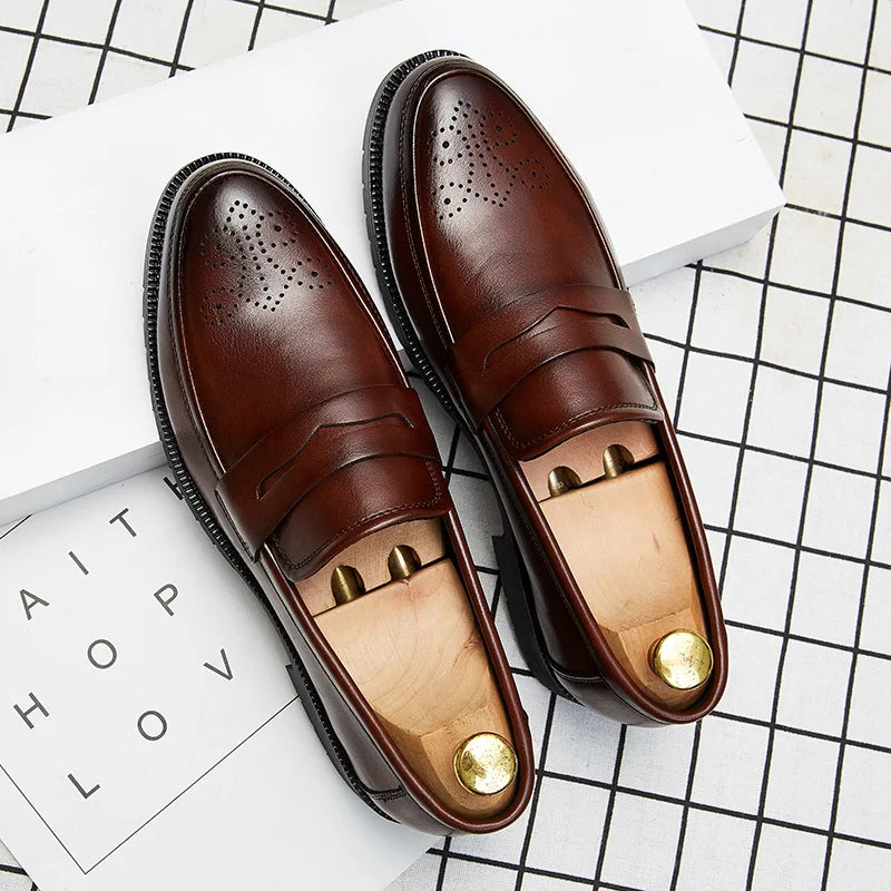 Luxurious Men Dress Shoes Inner High Loafers Men Shoes Casual Shoe Man Fit Classic Party British Men's Height-increasing Shoes