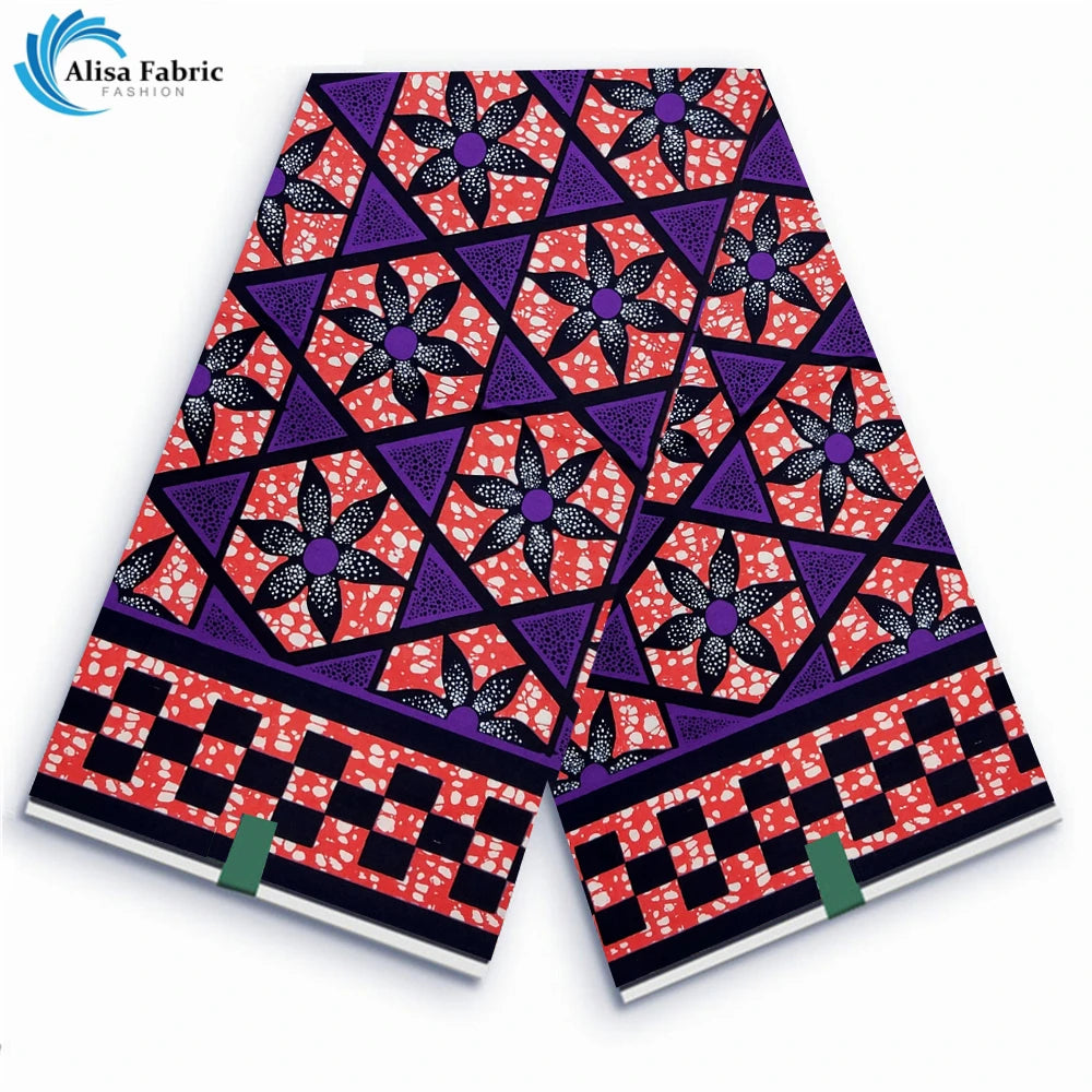 Ankara Block Prints Batik Fabric Veritable Wax African Wax Fabric Nigerian Dutch Hollandais Pagne 100% Cotton For Sewing VL-86