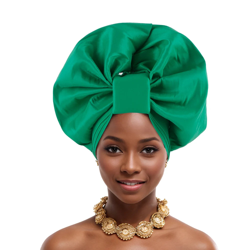 Caps for Women Auto Gele Headtie Already Made Aso Oke Turban Femme Musulman Fashion Bonnets African Head Wraps High Quality 
