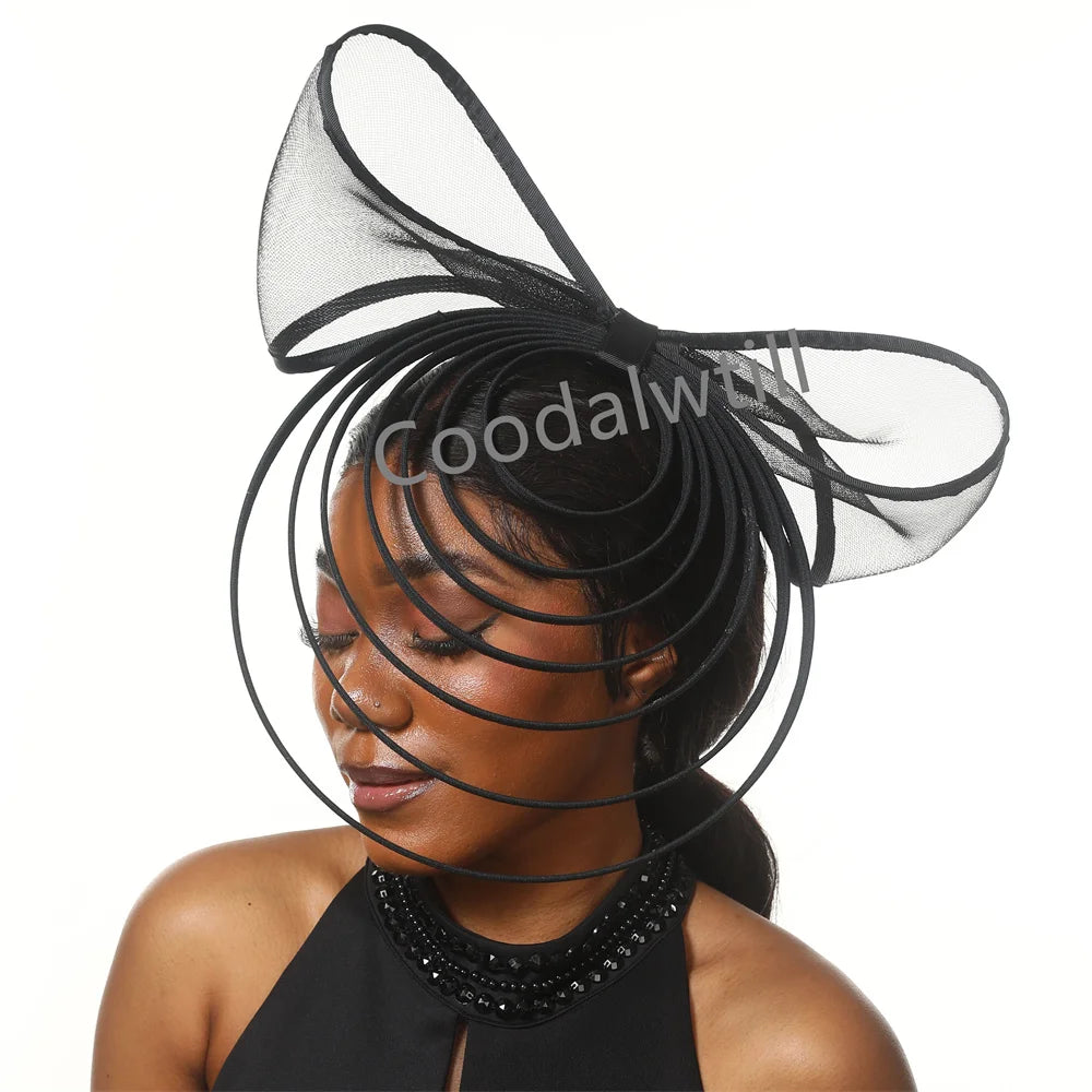 White Bow Fascinator Hats Ladies Church Luxury Wedding Hat Fascinating Women Occasion Event Chapeau Cap New Style Headwear