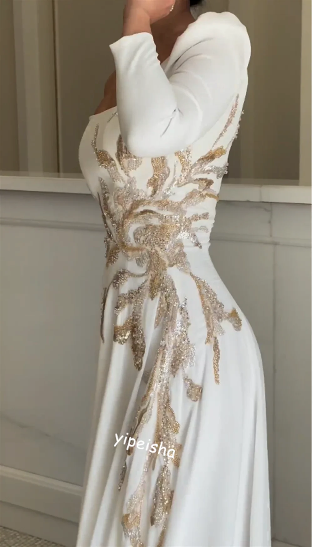 Customized S Beading Christmas A-line One-shoulder Bespoke Occasion Gown Midi Drs Saudi Arabia