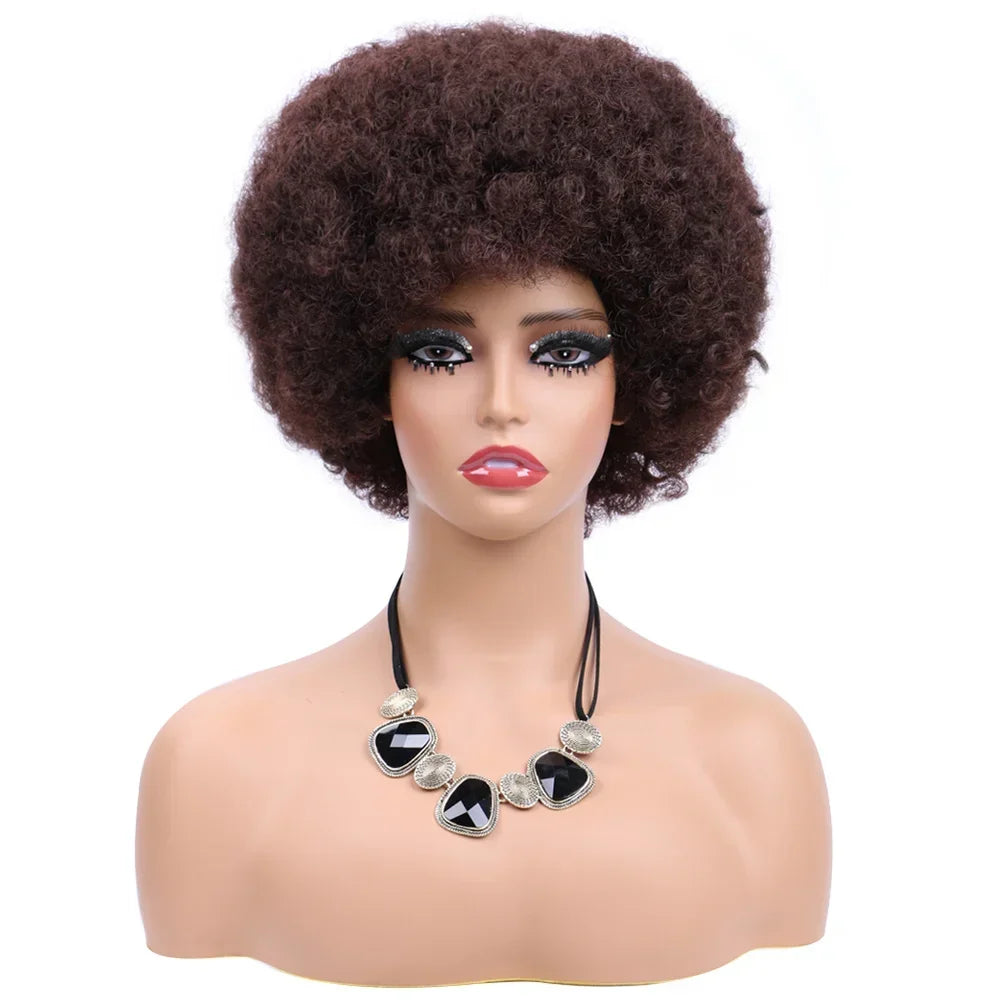 Afro Wigs For Women Short 70s Kinky Curly Wigs Bouncy And Soft Natural Looking Fluffy Explosive Head Wig For Party And Daily Use