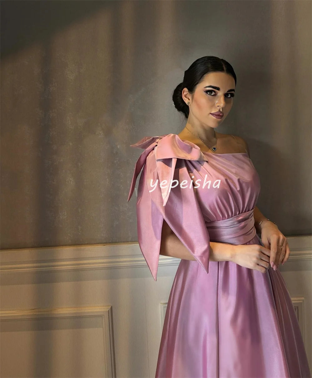 Customized Fashion Sizes Available Pleat Ruched Draped A-line One-shoulder Long Dresses Bespoke Occasion Dresses Exquisite