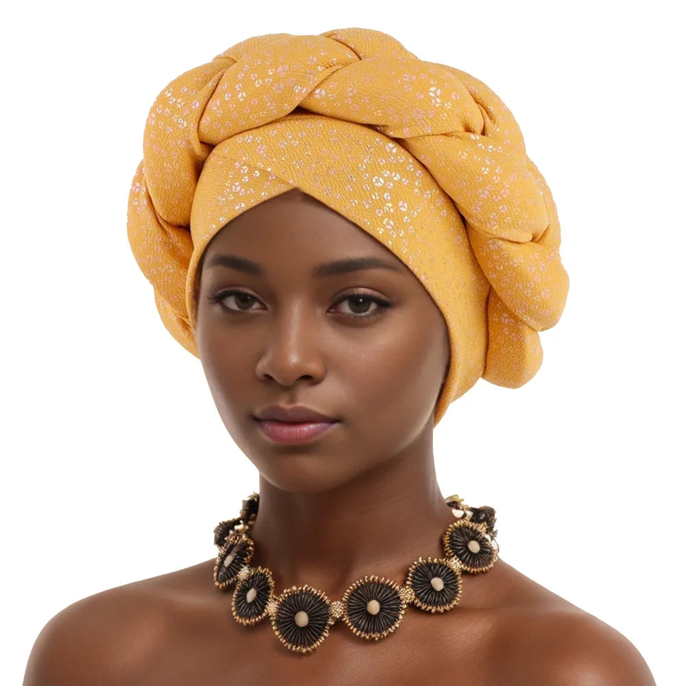 African Gele Aso Oke Gele Already Made Auto Gele Aso Headtie Braids Nigerian Turban Cap Women Hijab Wrap Wedding Bonnet Hat Head