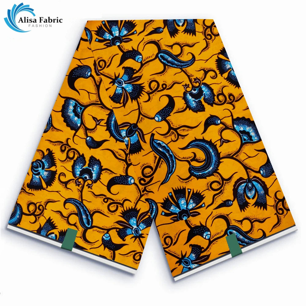 Ankara Block Prints Batik Fabric Veritable Wax African Wax Fabric Nigerian Dutch Hollandais Pagne 100% Cotton For Sewing VL-86