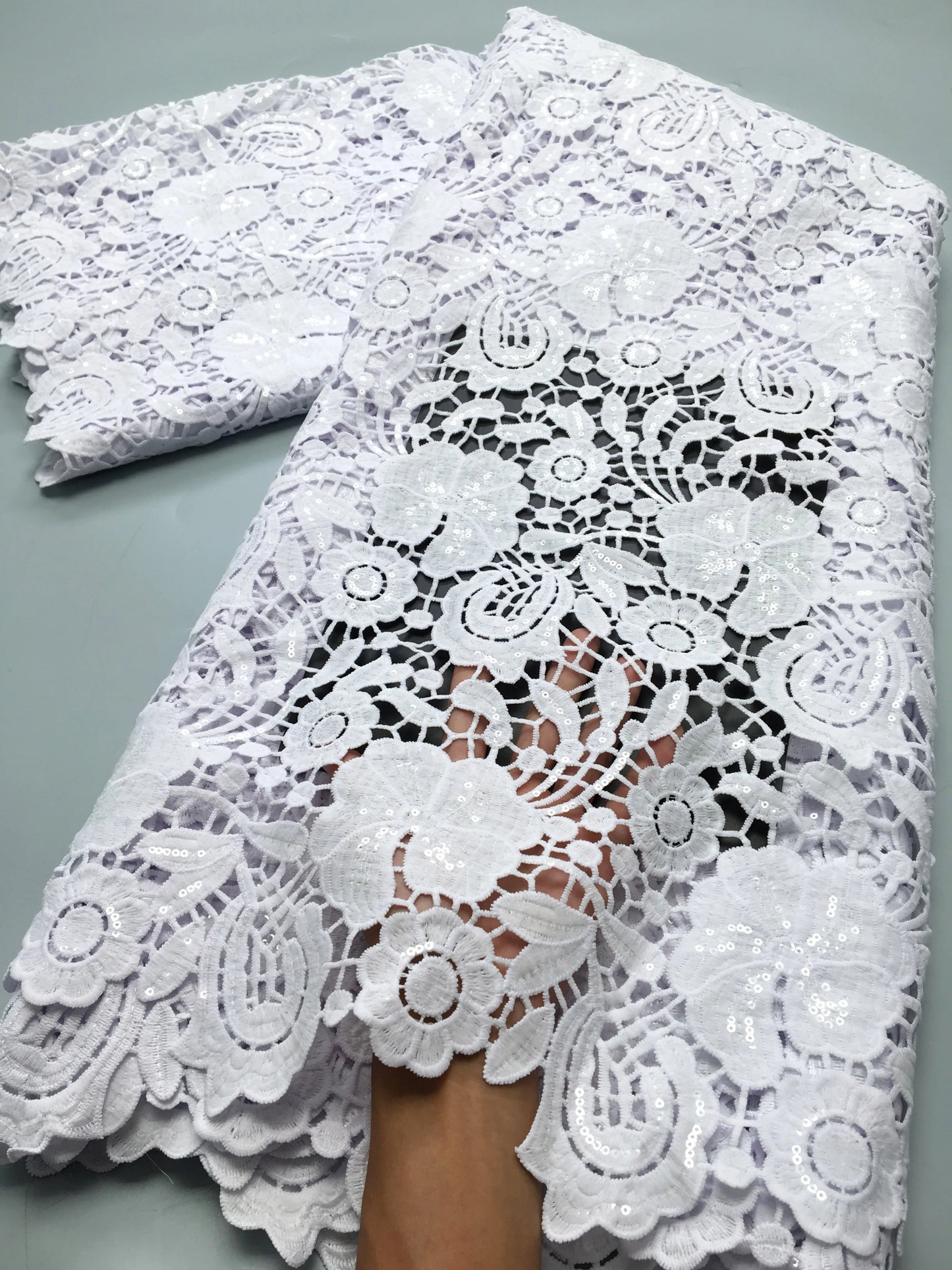 White African Guipure Cord Lace Fabric Nigerian Water Soluble Lace High Quality for Women Evening Party Dresses,2.5 yards TY3903