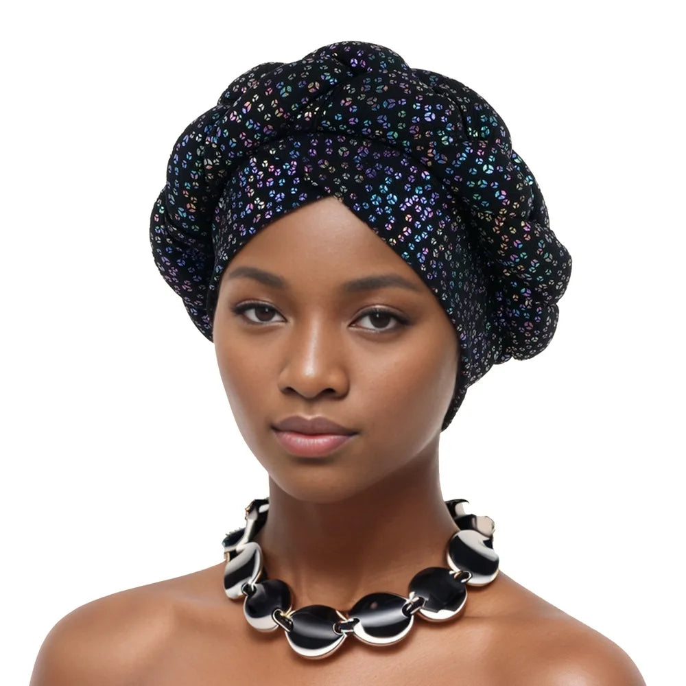 African Gele Aso Oke Gele Already Made Auto Gele Aso Headtie Braids Nigerian Turban Cap Women Hijab Wrap Wedding Bonnet Hat Head