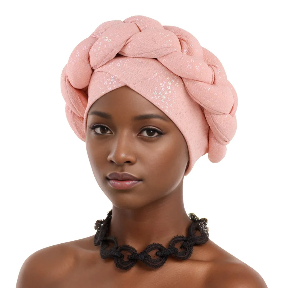 African Gele Aso Oke Gele Already Made Auto Gele Aso Headtie Braids Nigerian Turban Cap Women Hijab Wrap Wedding Bonnet Hat Head