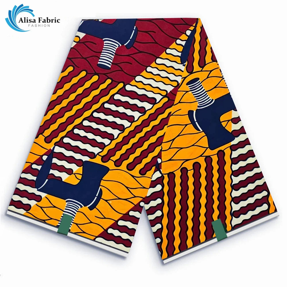 Ankara Block Prints Batik Fabric Veritable Wax African Wax Fabric Nigerian Dutch Hollandais Pagne 100% Cotton For Sewing VL-86