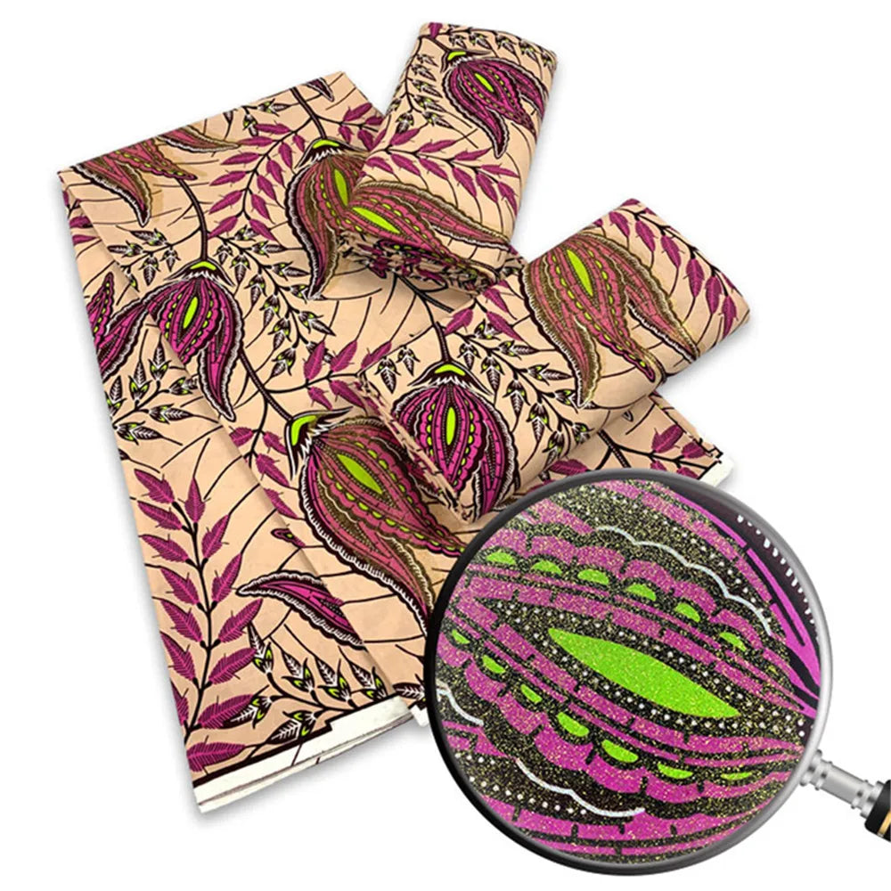 Grand Super 100% Cotton African Wax Fabric High Quality Wax Print Ankara Fabric For Sewing 6yards Women Fabric VL-40