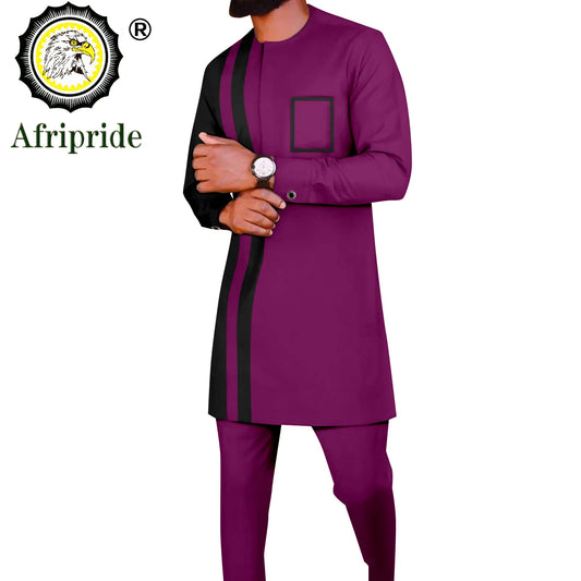 African Suits for Men Dashiki Shirts and Pants 2 Piece Set Tribal Outfits Ankara Attire Plus Size Tracksuit Pockets A2216094