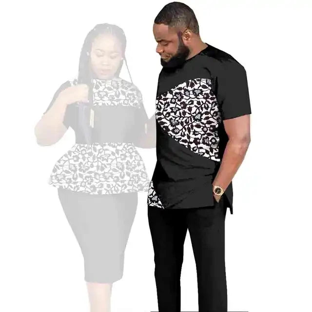 African Couples Clothing Women Outfits African Clothes for Couples Women Wear Wedding Party Ankara Match Men 2 Pieces Pants Sets
