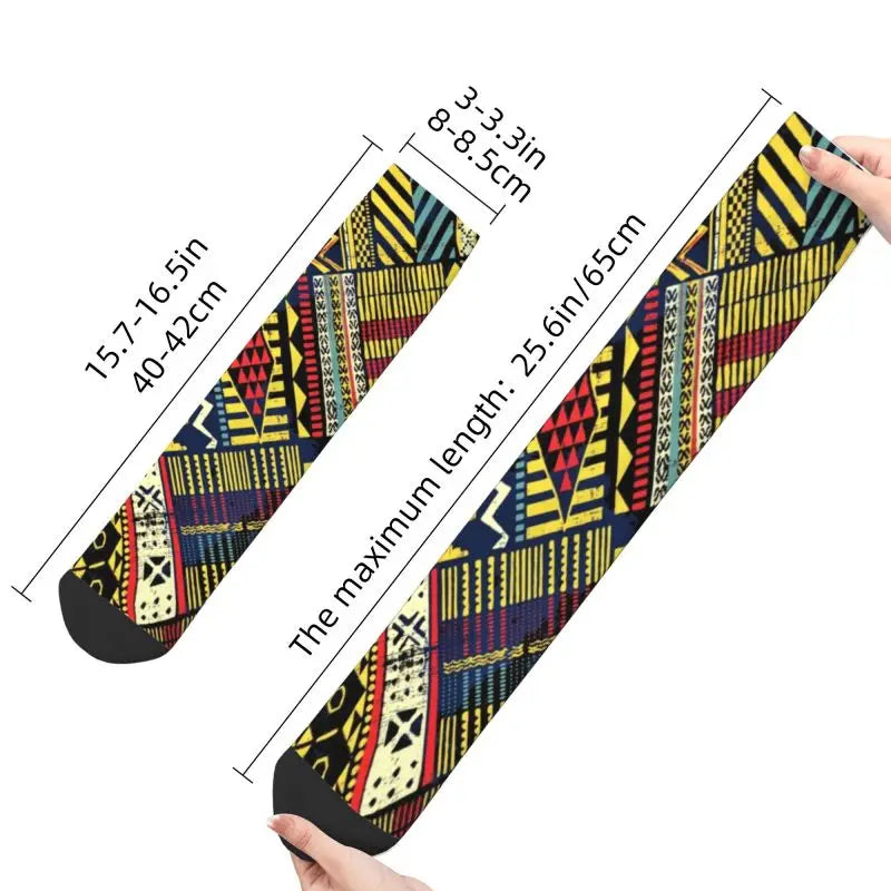 Patchwork Kitenge Ankara Nigeria Dress Socks Mens Womens Warm Fashion African style Design Print Crew Socks
