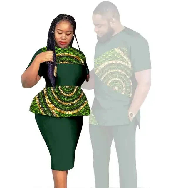 African Couples Clothing Women Outfits African Clothes for Couples Women Wear Wedding Party Ankara Match Men 2 Pieces Pants Sets