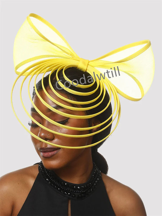 White Bow Fascinator Hats Ladies Church Luxury Wedding Hat Fascinating Women Occasion Event Chapeau Cap New Style Headwear