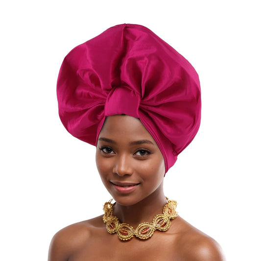New Nigerian Wedding Hat Muslim Headscarf African Auto Gele Headtie Aso Oke Head Wrap Bonnet Hijab Turban Already Made Headgear