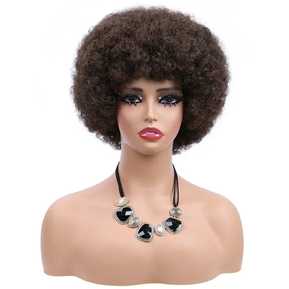 Afro Wigs For Women Short 70s Kinky Curly Wigs Bouncy And Soft Natural Looking Fluffy Explosive Head Wig For Party And Daily Use