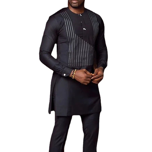 2023 Spring Summer Fashion Style African Men Long Sleeve Polyester Plus Size T-shirts Dashiki Africa Men Clothing M-4XL No Pant