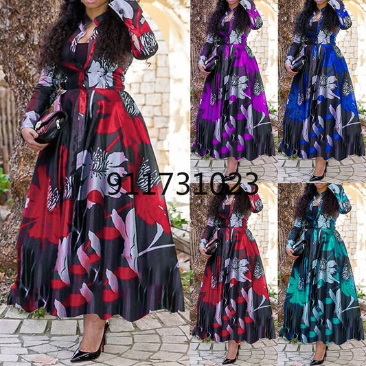 5X 2025 New African Print Dresses For Women dress 3XL 4XL Long Dress Ankara Dashiki Elegant Lady Boho Robe Party Clothes