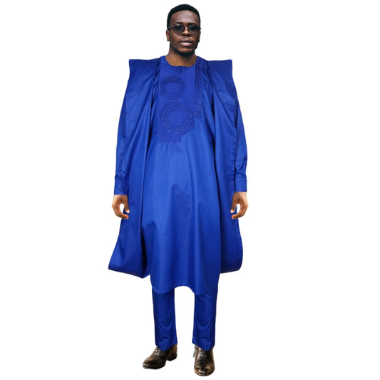H&D African Clothes for Men Traditional Wear Formal Attire Bazin Dashiki Outfits Shirt Pants Robe Suit Wedding Party Ramadan