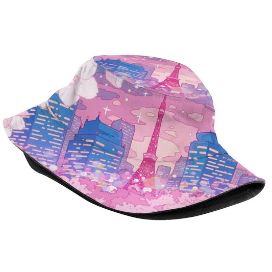 The Evening Tokyo Lake View Sun Cap Fisherman Hat Bucket Hats Anime Manga Cityscape Landscape Tokyo Japan Style Kawaii Cute