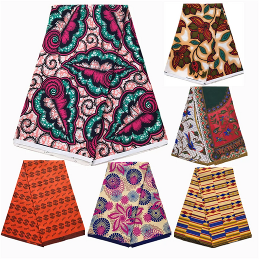 African Wax Fabric Print Tissu Newest Design Ankara Wax Fabric Ghana Textile Polyester For Women Party Cloth Dresses Sewing