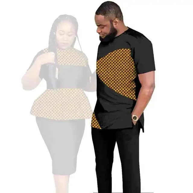 African Couples Clothing Women Outfits African Clothes for Couples Women Wear Wedding Party Ankara Match Men 2 Pieces Pants Sets