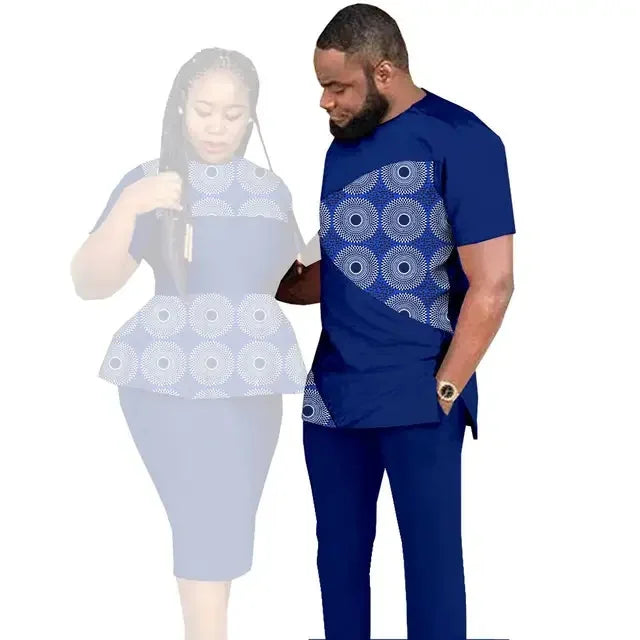 African Couples Clothing Women Outfits African Clothes for Couples Women Wear Wedding Party Ankara Match Men 2 Pieces Pants Sets