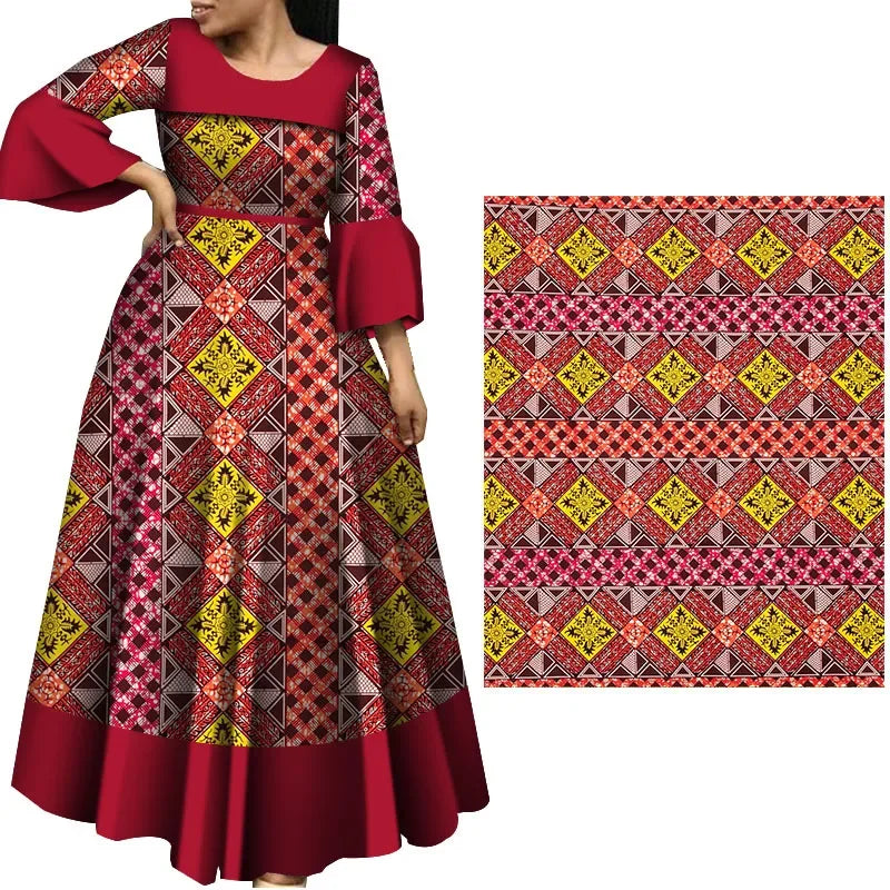 Nigerian Ankara African Polyester Material Wax Fabric Newest Ghana Print Tissu Textile Material For Women DIY Dresses Sew