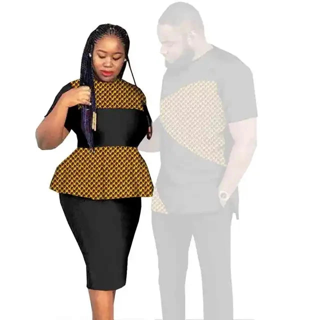 African Couples Clothing Women Outfits African Clothes for Couples Women Wear Wedding Party Ankara Match Men 2 Pieces Pants Sets