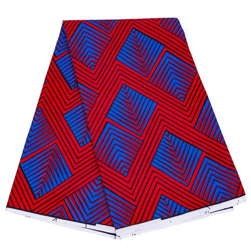 Africa Ankara Real Print Wax Fabric Patchwork polyester clothing fabric for dress plain geometric printed fabric 6yards