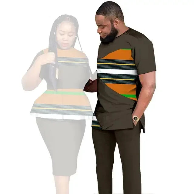 African Couples Clothing Women Outfits African Clothes for Couples Women Wear Wedding Party Ankara Match Men 2 Pieces Pants Sets