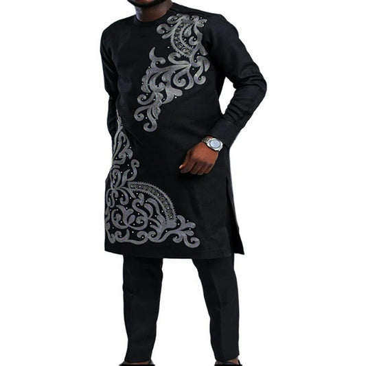 2 pieces African dresses clothes for men kaftan set fashion Africa clothing dashiki robe African casual tracksuit caftan