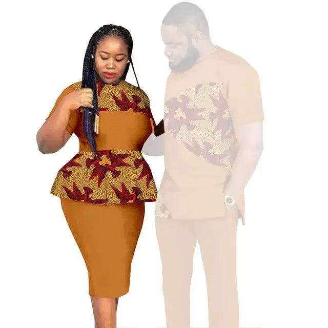 African Couples Clothing Women Outfits African Clothes for Couples Women Wear Wedding Party Ankara Match Men 2 Pieces Pants Sets