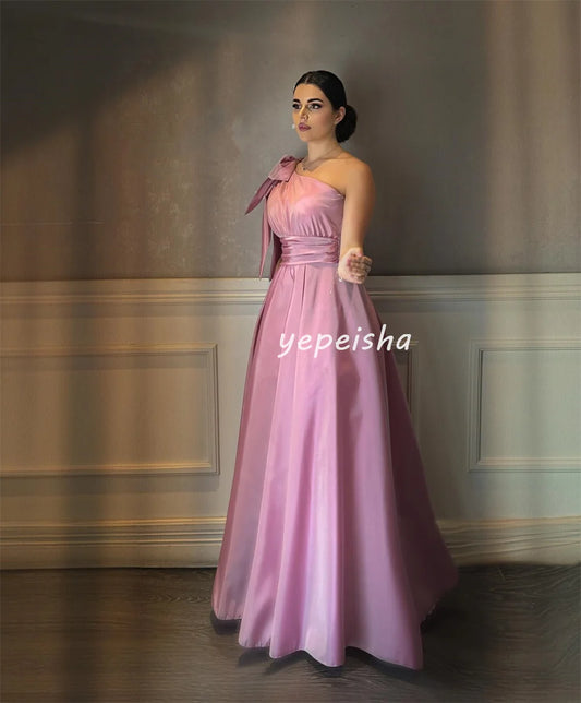 Customized Fashion Sizes Available Pleat Ruched Draped A-line One-shoulder Long Dresses Bespoke Occasion Dresses Exquisite