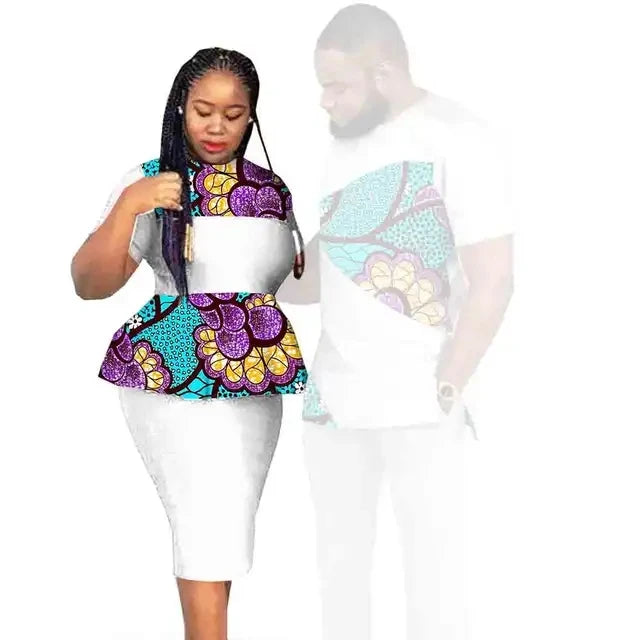African Couples Clothing Women Outfits African Clothes for Couples Women Wear Wedding Party Ankara Match Men 2 Pieces Pants Sets