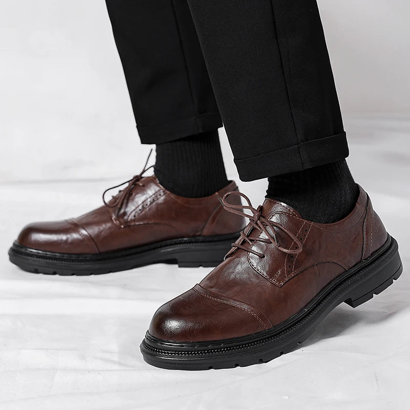 Gentleman's leather shoes Minimalist designer style Daily office Outdoor wedding party casual business men's classics shoes