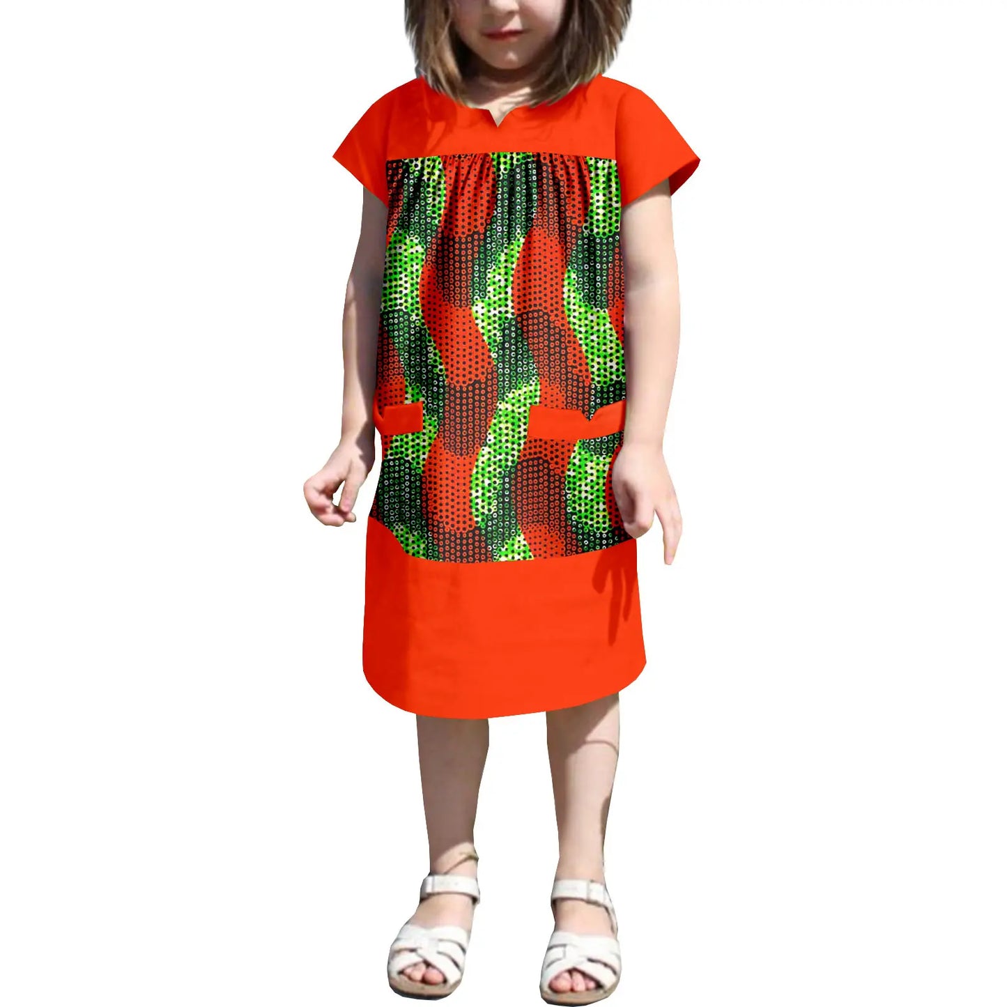 African Clothes Dashiki Summer Cotton Print Loose Girls Dresses Kids Children Ankara Outfits Bazin Riche Patchwork Dress 2445007
