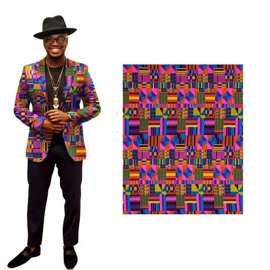 Newest Nigerian Ankara Material African Polyester Printed Fabric Dress Shirt Fabric Ethnic Style Wax Dyed Fabric