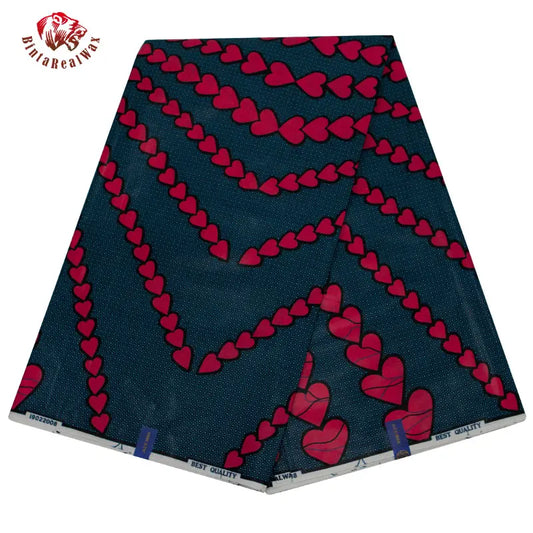 BintaRealWax Ankara Fabric rich bazin original 2023 Love pattern Print Fabric For sewing Wedding Dress Cotton Tissus 24FS1253