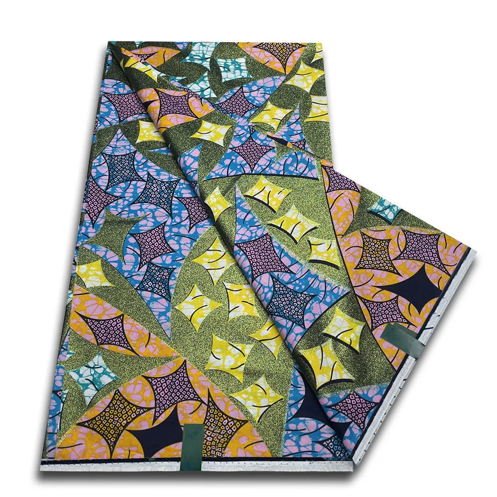 Grand Super 100% Cotton African Wax Fabric High Quality Wax Print Ankara Fabric For Sewing 6yards Women Fabric VL-40