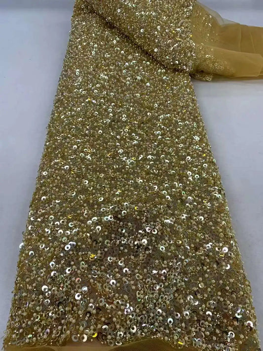 Popular Fabric, High quality Bead tube embroidery Lace, Beads Pearls French mesh, Nigerian lace,Evening Dress,wedding/Party