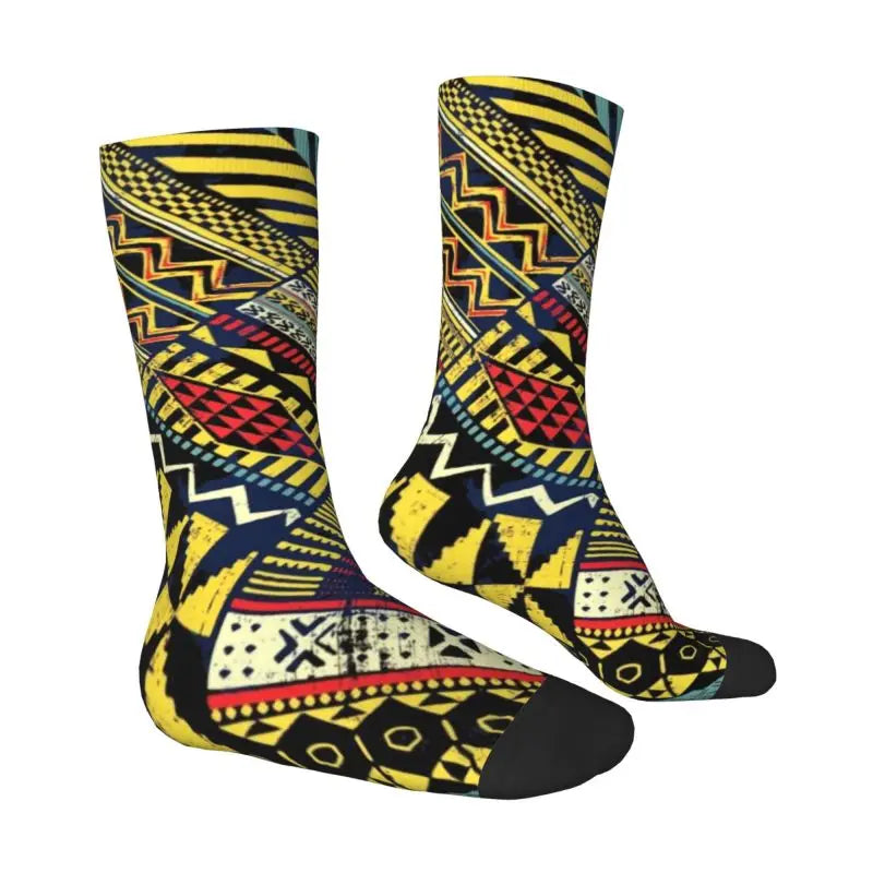 Patchwork Kitenge Ankara Nigeria Dress Socks Mens Womens Warm Fashion African style Design Print Crew Socks