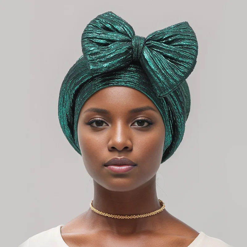 African Auto Gele Headtie Aso Oke Nigeria Braids Wedding Headgear Women Bonnet Turban Cap Already Made Head Wraps